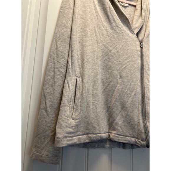 Lou & Grey Women’s Long Sleeve Asymmetrical Full Zip Sweatshirt Size M Gray‎ - Picture 4 of 5
